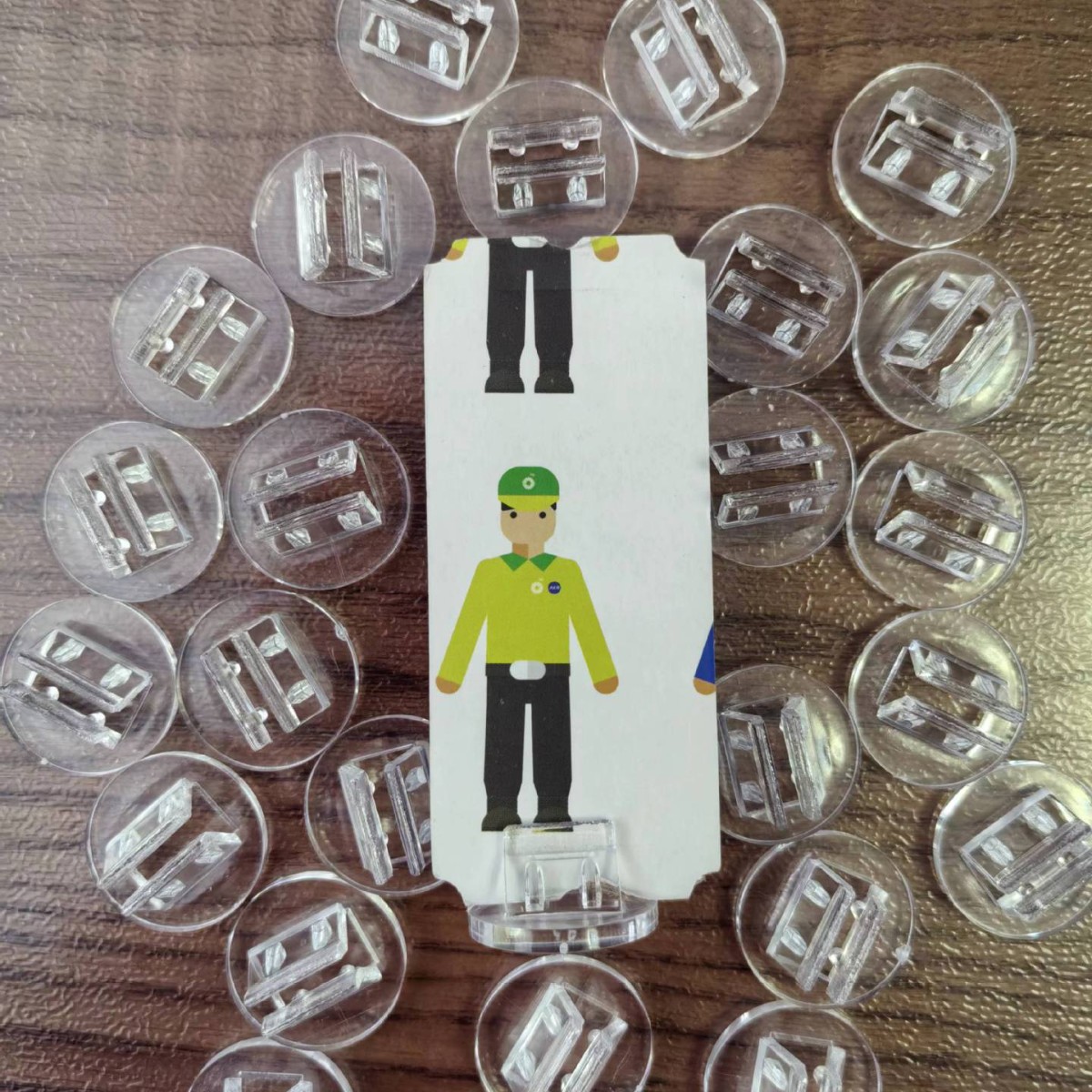 20-25MM transparent card holder business card holder plastic accessories plastic toy chess accessories paper card buckle table game