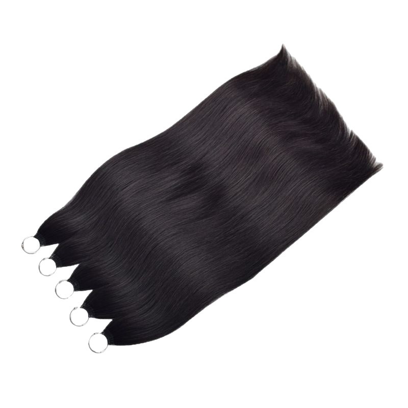 Wig Real Person Hair Silk Women's Third Generation Feather Hair 200 Bundle Non-Folded Feather Hair Hair Hair Hair Full Head