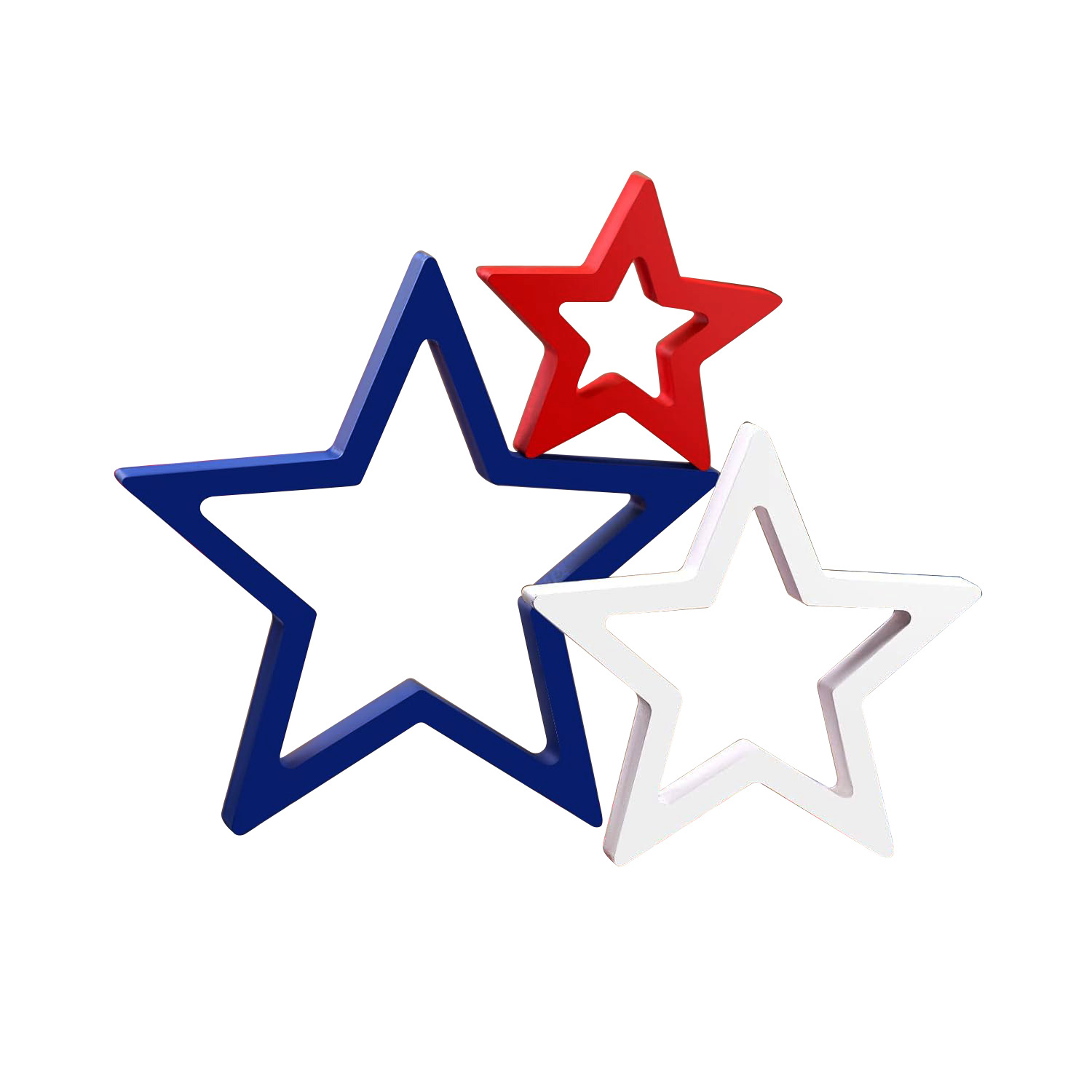 Five-Pointed Star Independence Day Decorations Creative DIY Letter Wooden Ornaments Five-Pointed Star Desktop Ornaments Three-Color Design