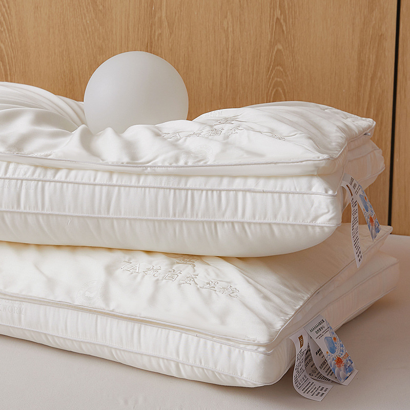 Atour 100% Silk Pillow Core Antibacterial and Anti-Mite Embroidered Pillow Rebounds and Does Not Collapse Stereo Multi-Layer Student Pillow Wholesale