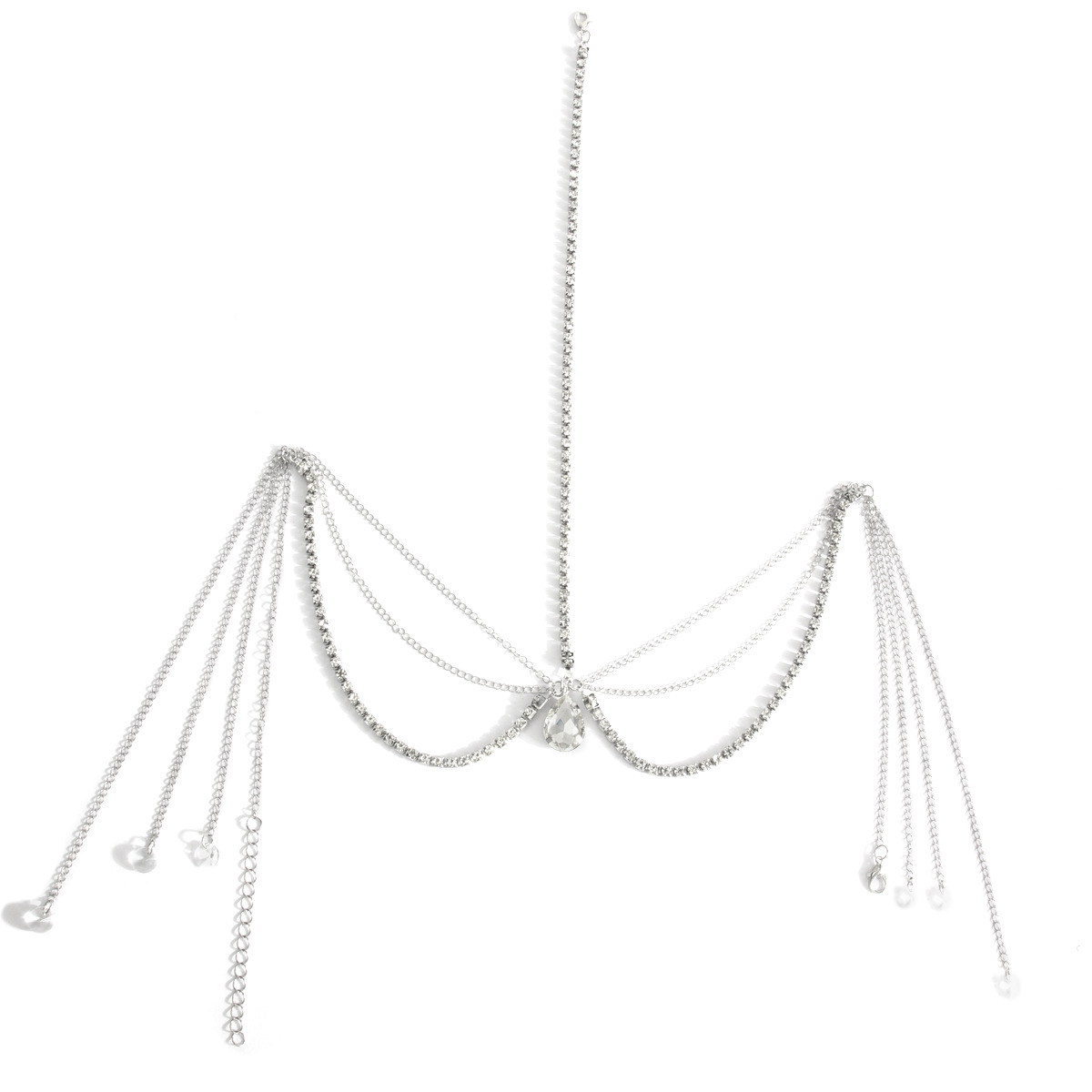 Pure Desire Crystal Eyebrow Pendant Genie Exotic Hair Accessories Antique Tassel Curtain Wedding Dress Forehead Chain Headwear Chain