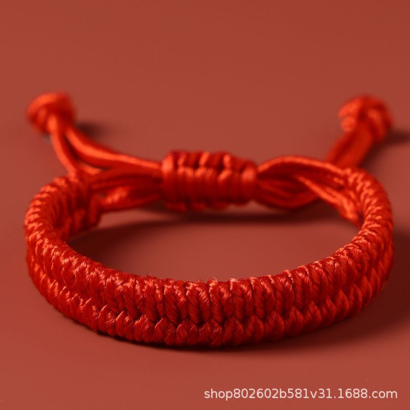 Dragon Boat Festival Snake to Dragon Rope Zodiac Year Auspicious Red Rope Handmade Dragon Scale Multicolored Rope Bracelet for Men and Women