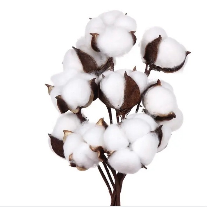 Simulated Cotton Head Wholesale Wire Cotton Head Living Room Decoration Immortal Flower Cotton Garland Flower Arrangement Cotton Dried Flowers