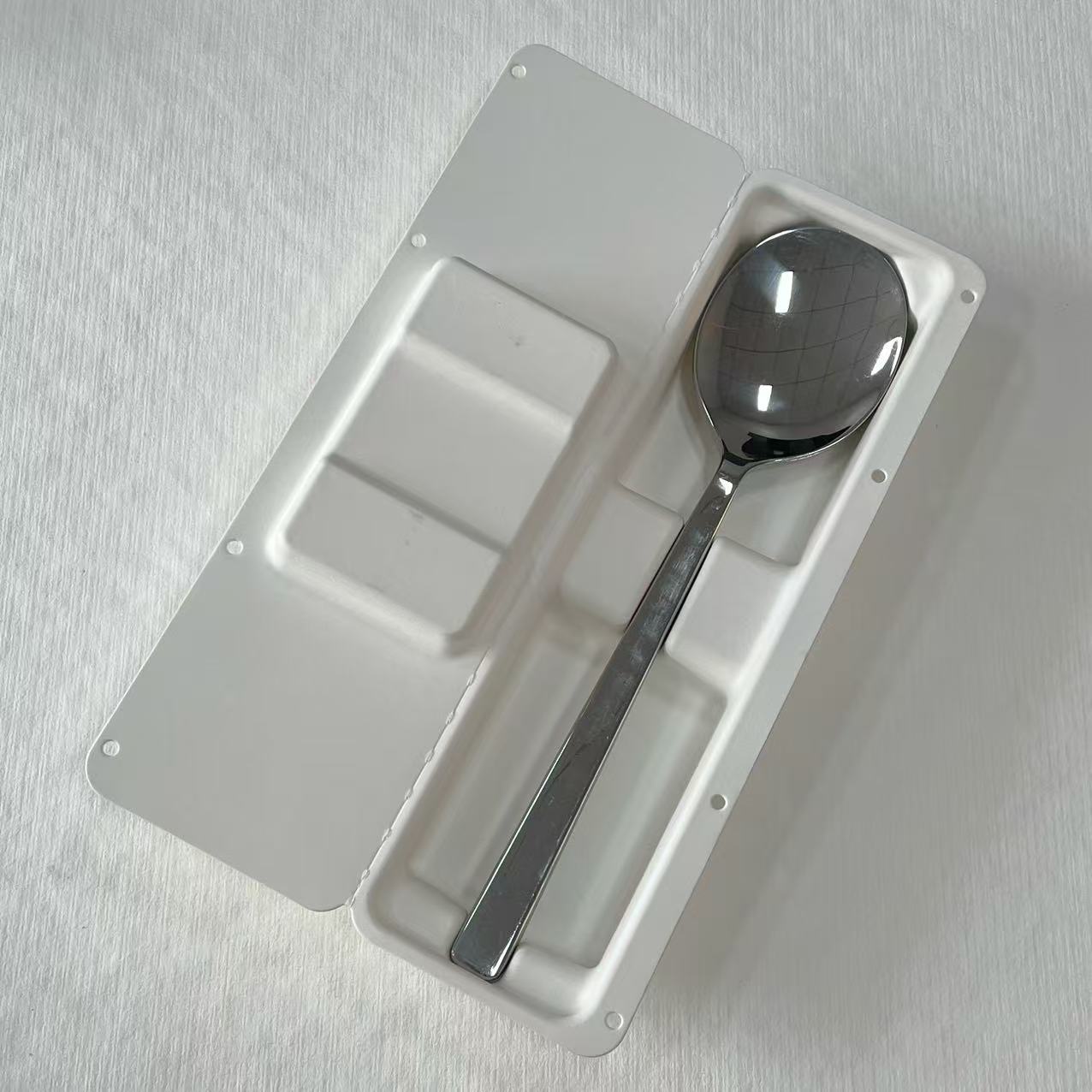 Paper Pulp Molding, White Pulp Wet Pressing, Environmentally Friendly and Biodegradable Soup Spoon Tableware, Knife and Fork Paper Inner Tray