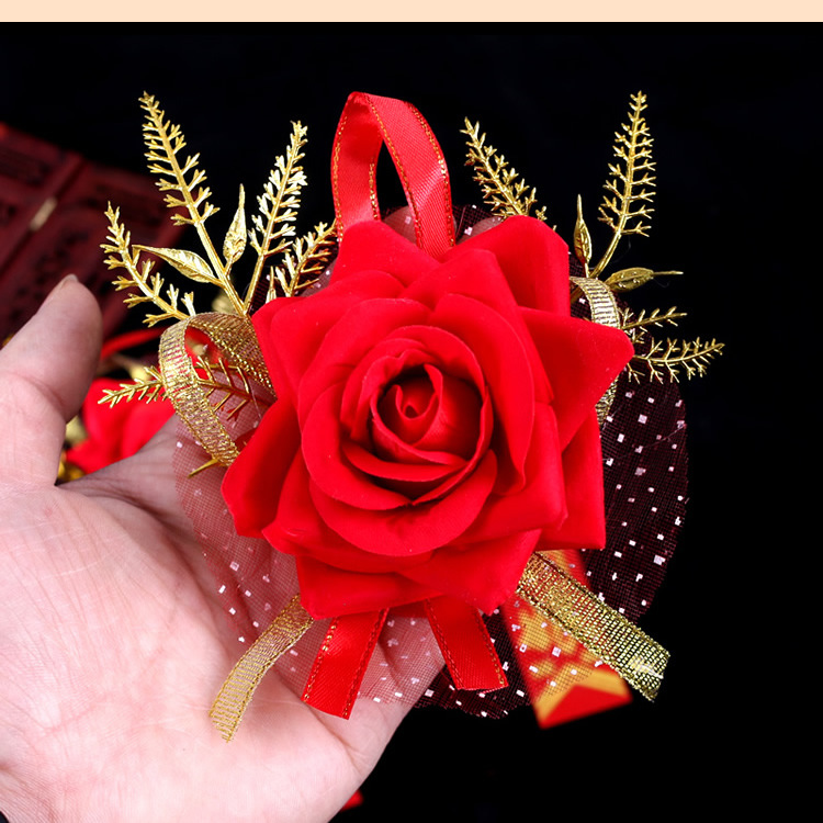 Wedding supplies bridegroom bride bridesmaid corsage wedding guest wedding simulation rose corsage