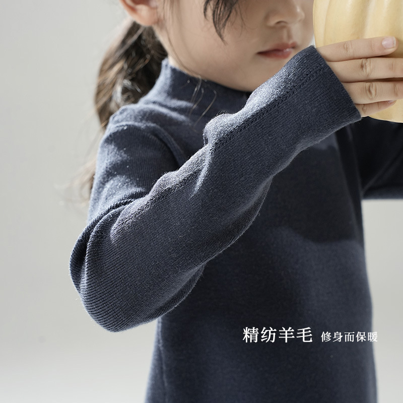 Новый свитер с высоким воротом для девочек осень и зима 2024, детский вязаный свитер с рукавами и боковыми полосами