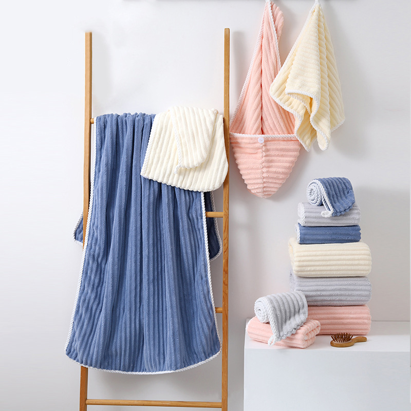 Полотенце с конфетными полосками трехпредметный набор мягкое впитывающее полотенце для ванной с быстрой сушкой