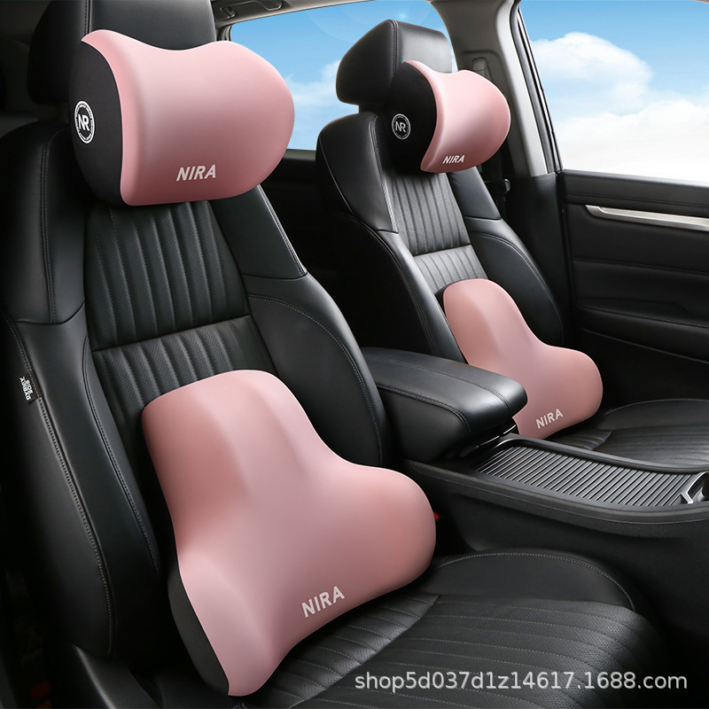 Factory Wholesale Car Headrest and Lumbar Support Set Car Seat Cushion Lumbar Support Car Backrest Lumbar Cushion Lumbar Support Pillow