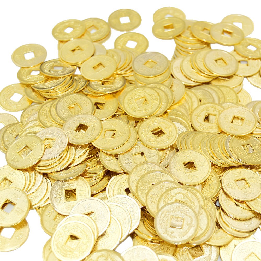 ✅ Golden Alloy Copper Coin Jinbao 1.0Cm1.4Cm2Cm2.4Cm Mini Copper Coin Photo Frame Money Tree Accessories
