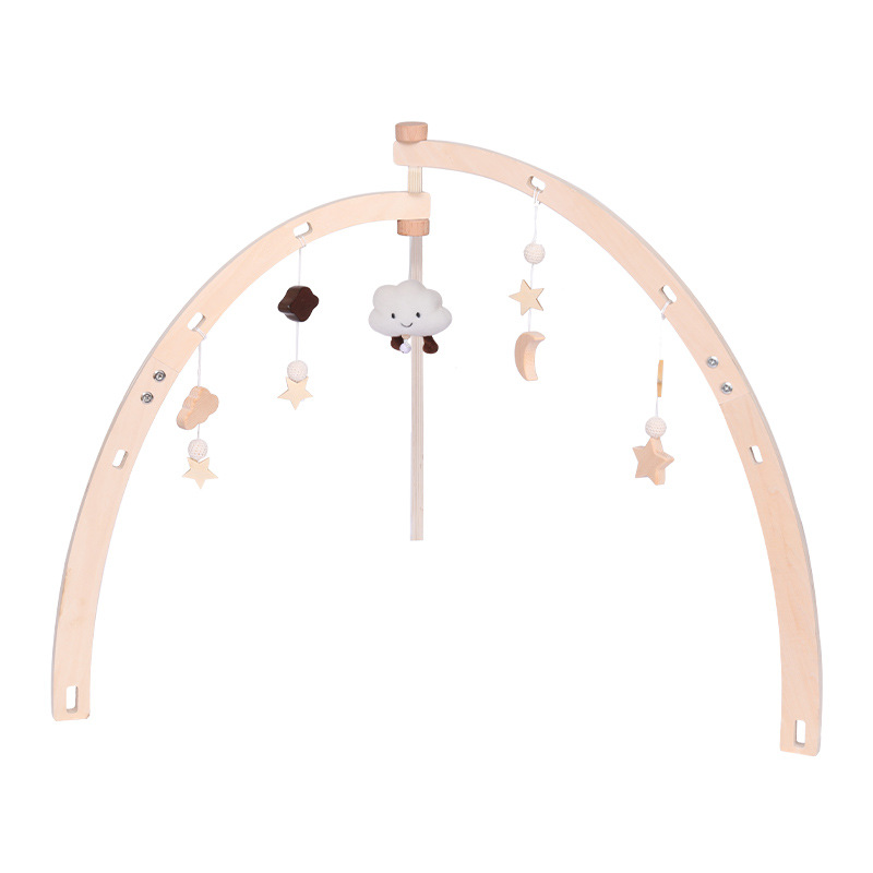 Cross-border Wooden Newborn Fitness Rack Baby Grasping Clouds Stars Moon Pendant Baby Sports Tripod