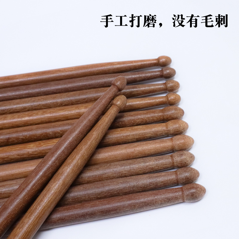 Mahogany Waist Drum Sticks Solid Wood Drum Sticks for Children and Adults Waist Drum Sticks Square Dance Red Ribbon Durable Professional Drum Hammer