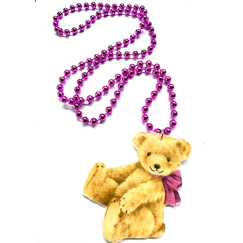 Длинное ожерелье из шершащей цепочки с медведем и коротким волосом, стильное, универсальное, аксессуары для зимней одежды, платье