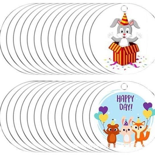 Manufacturer Supplies Blank Acrylic Transparent Disc, Double-Sided Laminated DIY Keychain Combination, Various Shapes Combinations