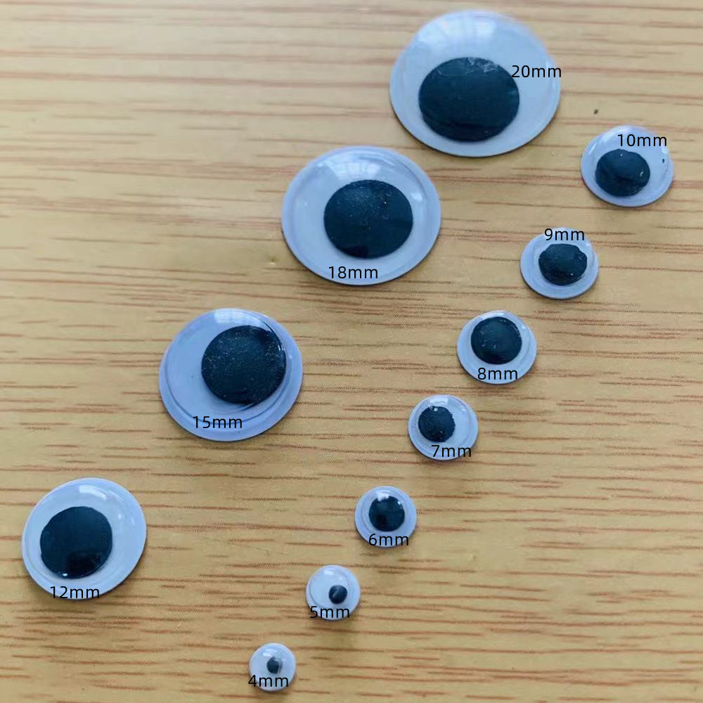 DIY Handmade Artificial Toy Doll Eye Accessories Self-Adhesive Black and White Adhesive Movable Eye Toy Fish Eye Patch