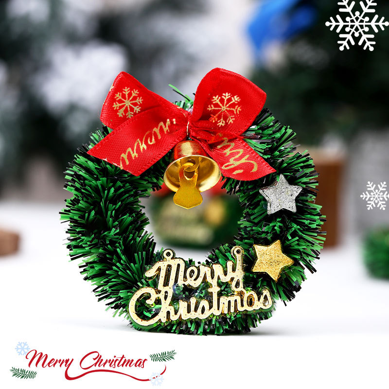 Christmas Decorations Mini Christmas Wreath Simulated Garland Desktop Shooting Props Background Christmas Tree Accessories