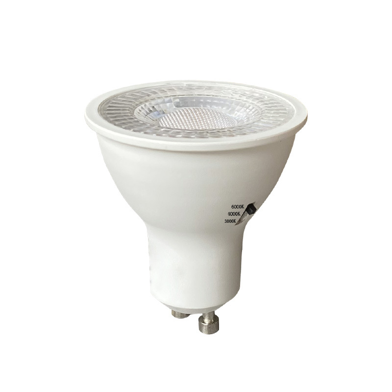 Gu10 dial lamp cup 5W7W wide pressure three-stage dial color GU10 lamp cup constant current plastic package aluminum color lamp cup