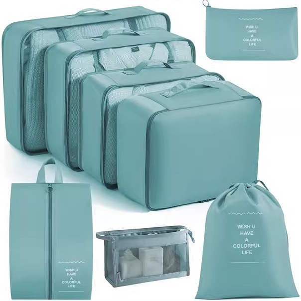 Luggage Custom Twill 6-Piece Set 7-Piece Cosmetics Bag Suitcase Sub-Package Cosmetics Bag Business Trip Travel Bag Toiletry Bag