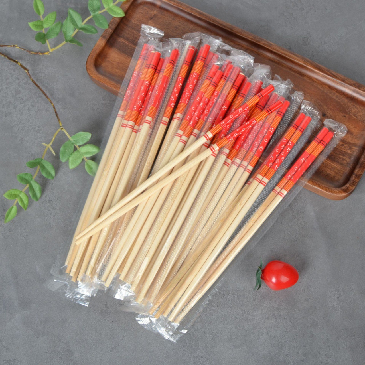 Red Cherry Blossom Chopsticks Wholesale Wedding Chopsticks One-Time Independent Package Chopsticks Natural Color Set Flower Chopsticks Wholesale