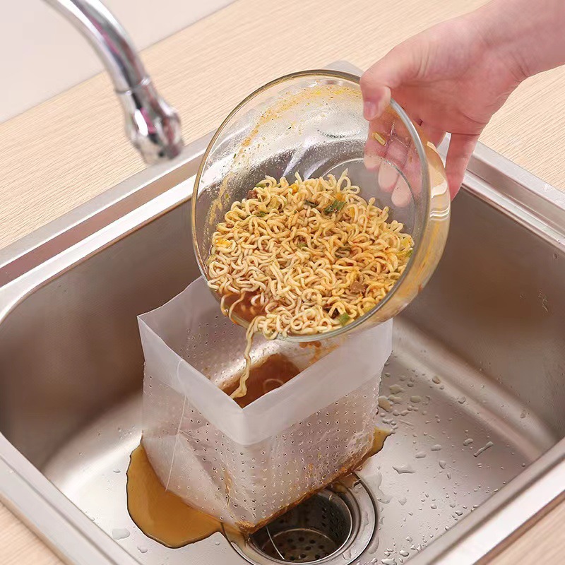 Kitchen Sink Filter Garbage Bag Disposable Leftover Dregs Drain Bag Waterproof Sink Filter Net Leftover Cabinet