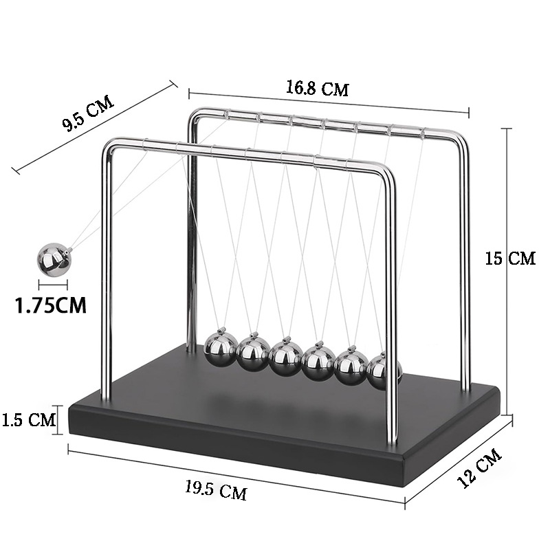 5 Ball 7 Ball Newton Pendulum Stainless Steel Chaos Pendulum Balance Ball Creative Ornaments Decompression Gift Energy Conservation Balls