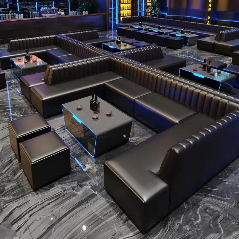 Nightclub Ktv Sofa Business Club Karaoke Room Party Room Private Booth Bar U-Shaped L-Shaped Booth Coffee Table