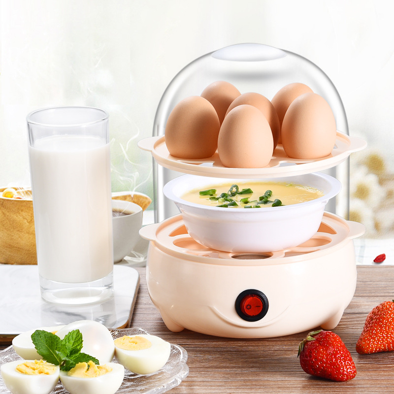 Wanpi Bear Egg Cooker Anti-Dry Burning Small Egg Steamer Mini Boiled Egg Custard Machine Home Breakfast Artifact