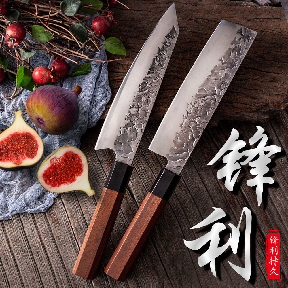 Кованый Кулинарный Нож Японский стиль Восьмиугольная ручка Эбеновый нож Ручная ковка Нержавеющая сталь Нож для нарезки 8 дюймов Малый кухонный нож