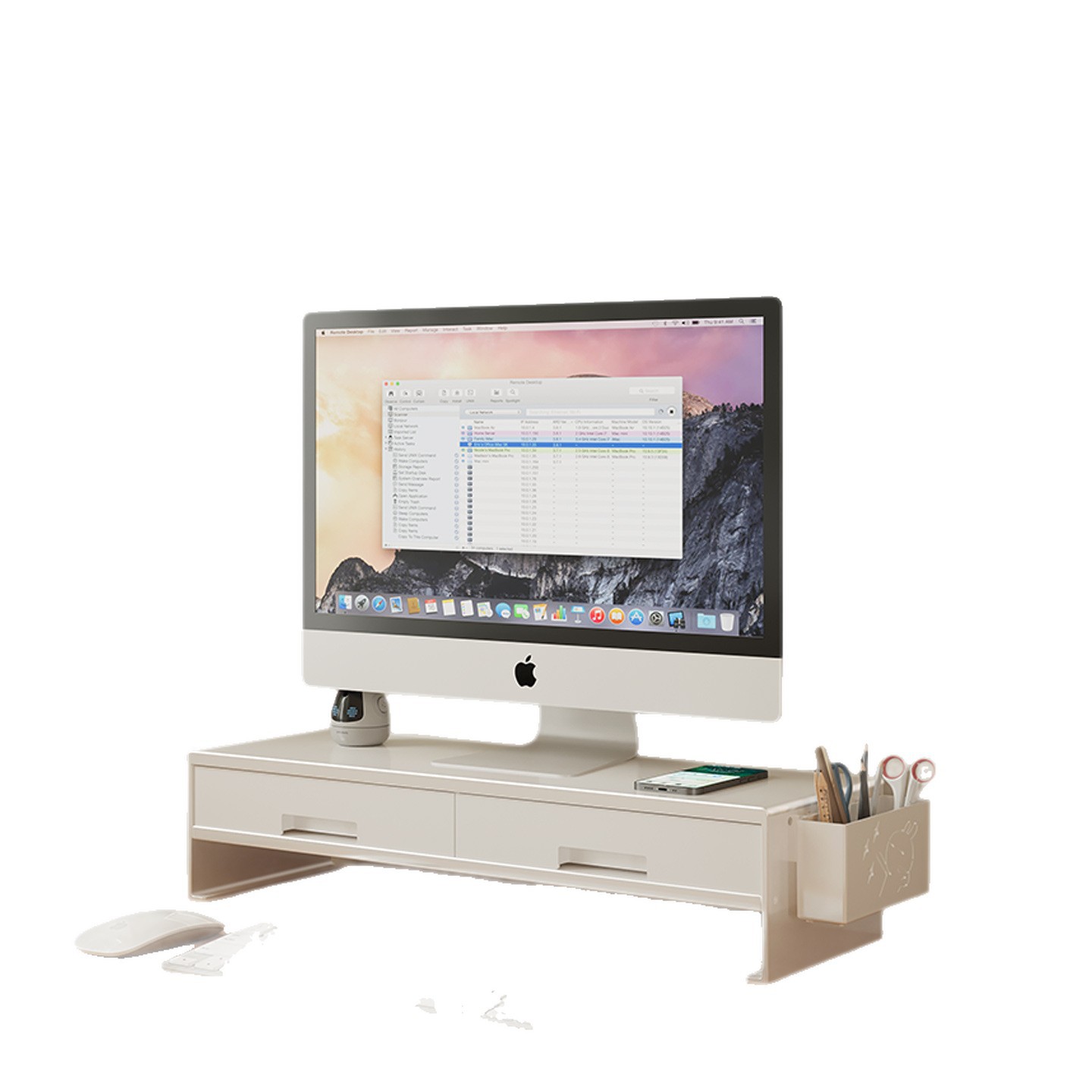 Desktop Computer Elevated Office Desk Screen Stand Monitor Elevated Stand Workstation Drawer Pen Holder Storage Box