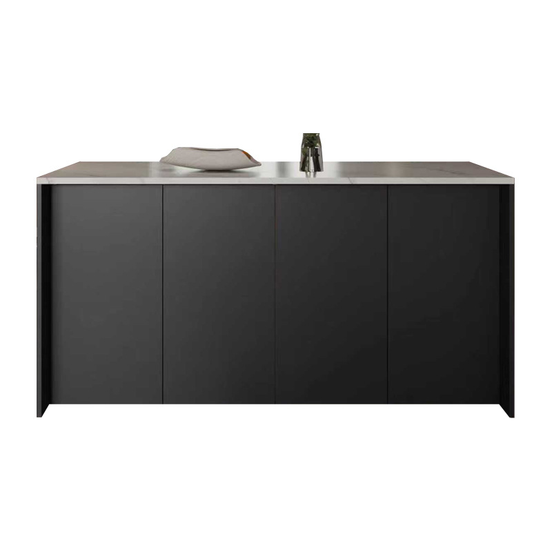 Italian Light Luxury Minimalist Slate Island Home Living Room Partition Dining Table Solid Wood with Storage Cabinet Floor-Standing Island