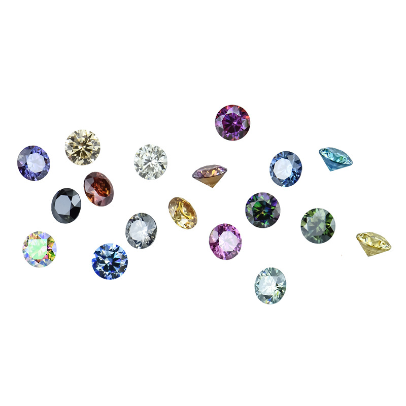 Color round naked diamond 3 karat 2 karat 1 karat diamond 80 points 50 points 30 points diamond artificial pointed bottom diamond jewelry