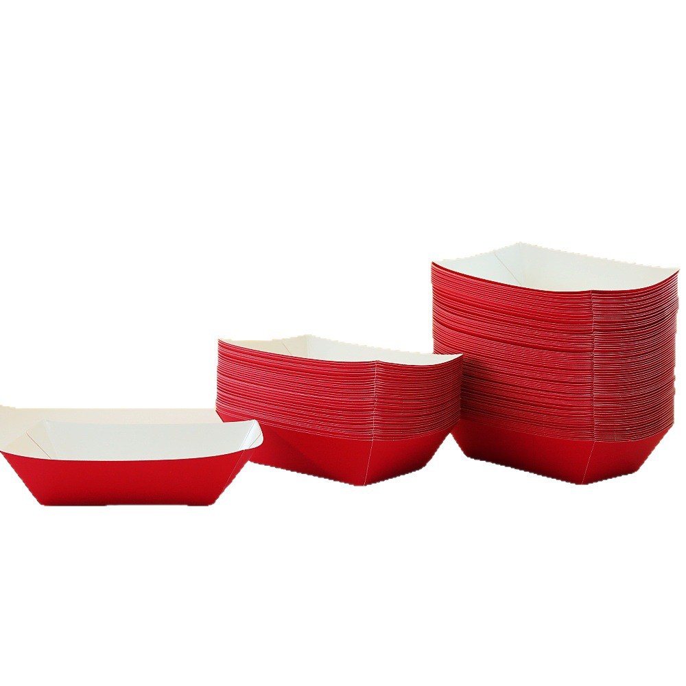 Cross-Border Supply Manufacturers Directly Sell Boat-Shaped Snack Boxes, Take-Out Packaging, Disposable French Fries, Chicken Popcorn Boxes, Waterproof