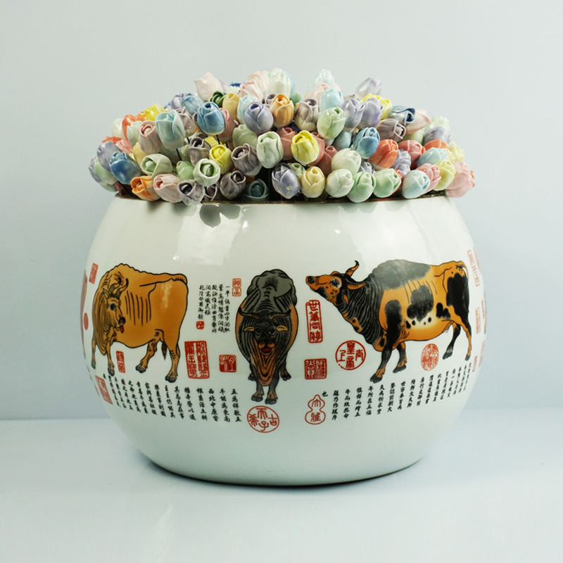 Jingdezhen Ceramic Flowers, Handmade Wire Artificial Flowers, High-Temperature Handmade Flowers, Floral Porcelain, Exquisite Dried Flower Decorations