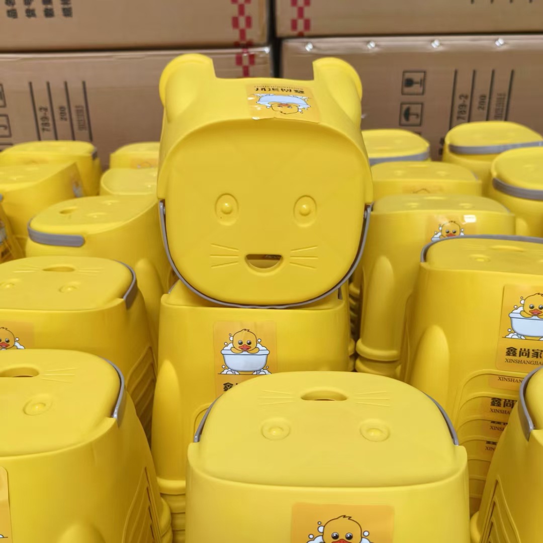 Пластиковая скамейка в виде желтой утки, детская, портативная, для смены обуви, маленькая, для ванной, с рекламной печатью