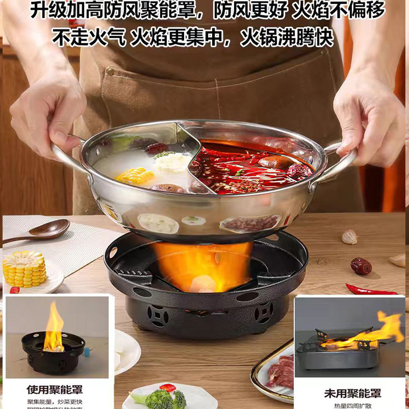 Black Obsidian Alcohol Stove Small Hot Pot Rack Dry Pot Boiler Hot Pot Stove Home Portable Outdoor Dormitory