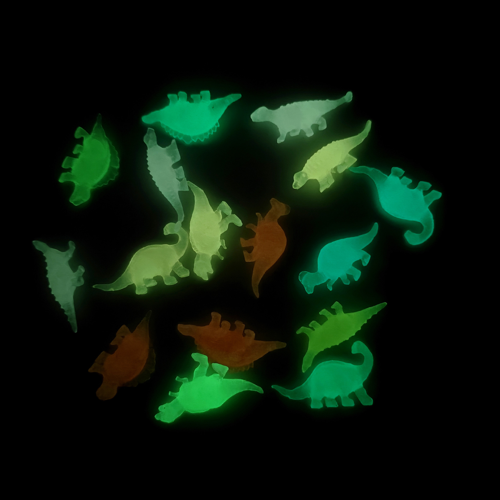 Luminous soft glue dinosaur 5cm small size mini solid color dinosaur simulation toy model cross-border archaeological accessories