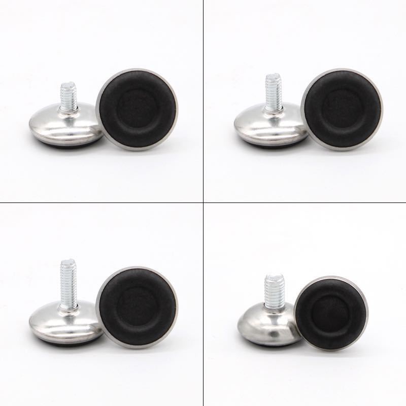 Furniture Metal Adjustable Foot Pads, Foot Cups, Display Stand Height Adjustment Feet, Stainless Steel Round Shock-Absorbing Non-Slip Modern Simple Design