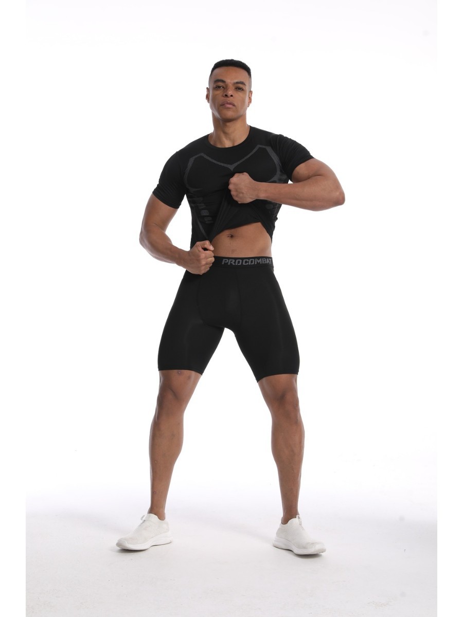 Sci-Fi Shorts Suit Sports Tights High Elastic Tights Men's Slim Sports Pants