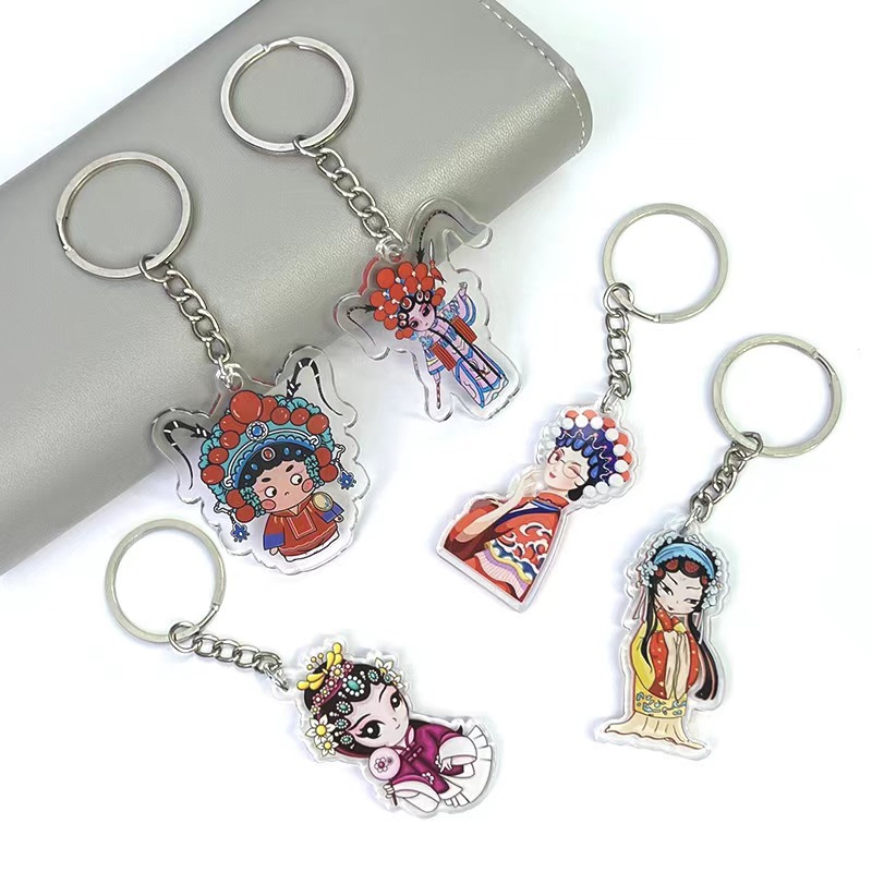 Acrylic Keychain Custom diy Pendant Tag Piece Laser Photo Custom Cartoon Opera Character Stand