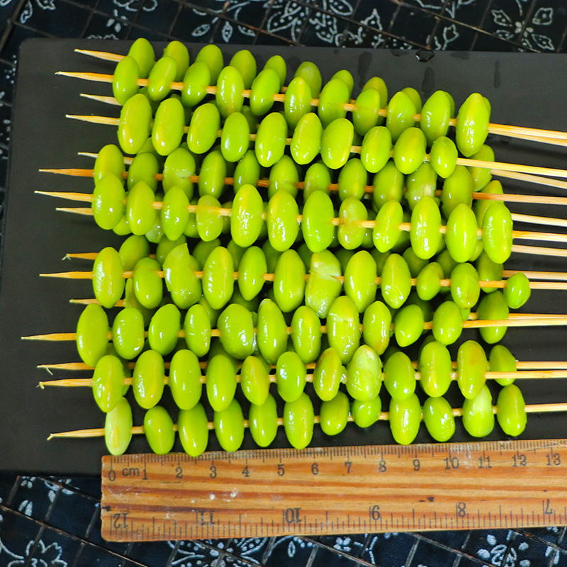 Fresh Edamame Skewers, Vegetarian Skewers, Green Bean Skewers, Barbecue, Fried Hot Pot, Commercial Frozen Ingredients for Stalls, Internet-Famous