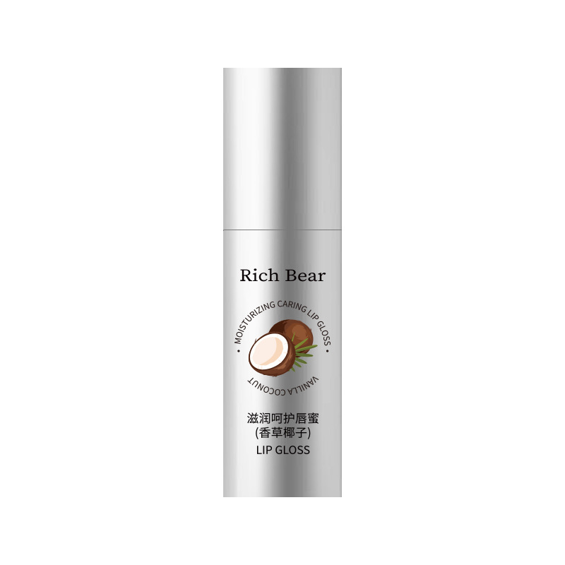 Richbear Moisturizing Coconut Lip Gloss Water Glossy Mirror Moisturizing Lip Balm Care Hydrating Lip Oil Essence Hair Replacement