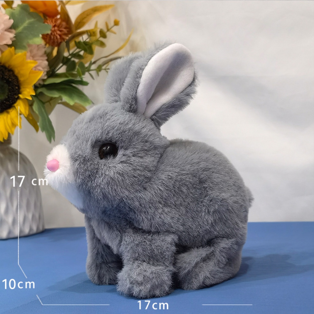Children's Toy Electric Rabbit Can Move and Call, Shake Ears Plush Toy, Simulated Bunny Pet Toy Gift