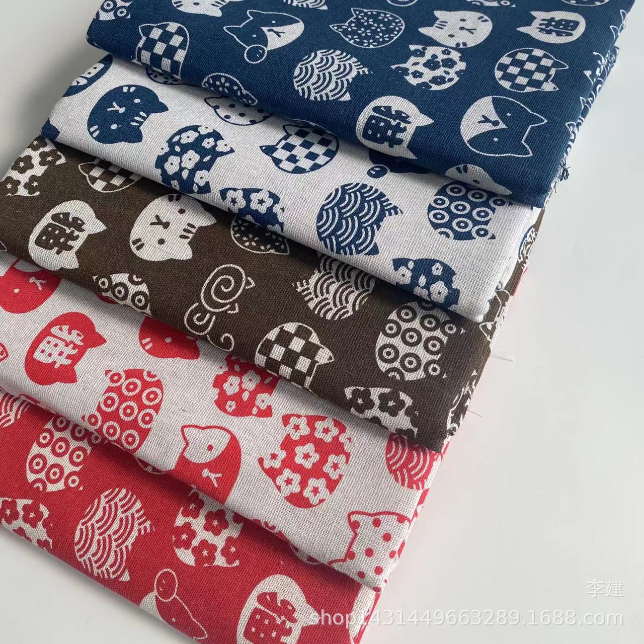 Linen Fabric, Linen Printing, Cotton and Linen, Cat Nest, Doghouse, Tablecloth, Cushion, Drawstring Flap Pocket Pants, Pet Supplies