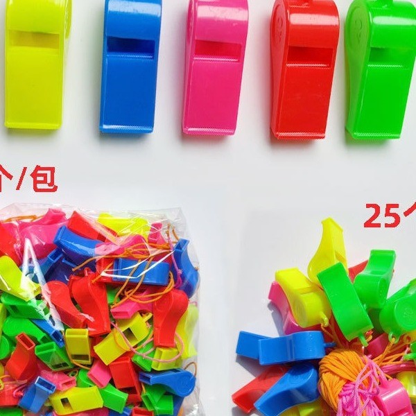 Stall toys wholesale color children's toys whistle party cheer props plastic whistle World Cup football