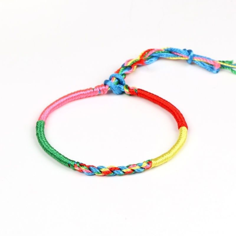 Dragon Boat Festival colorful leather rope bracelet anklet five-color wire diamond knot hand woven hand rope baby red rope