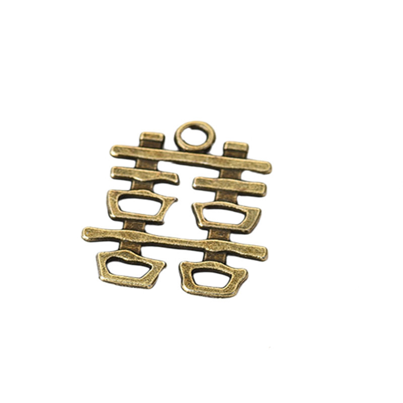 Wedding supplies metal alloy happy word pendant festive diy wedding double happiness candy box candy bag wedding child pendant