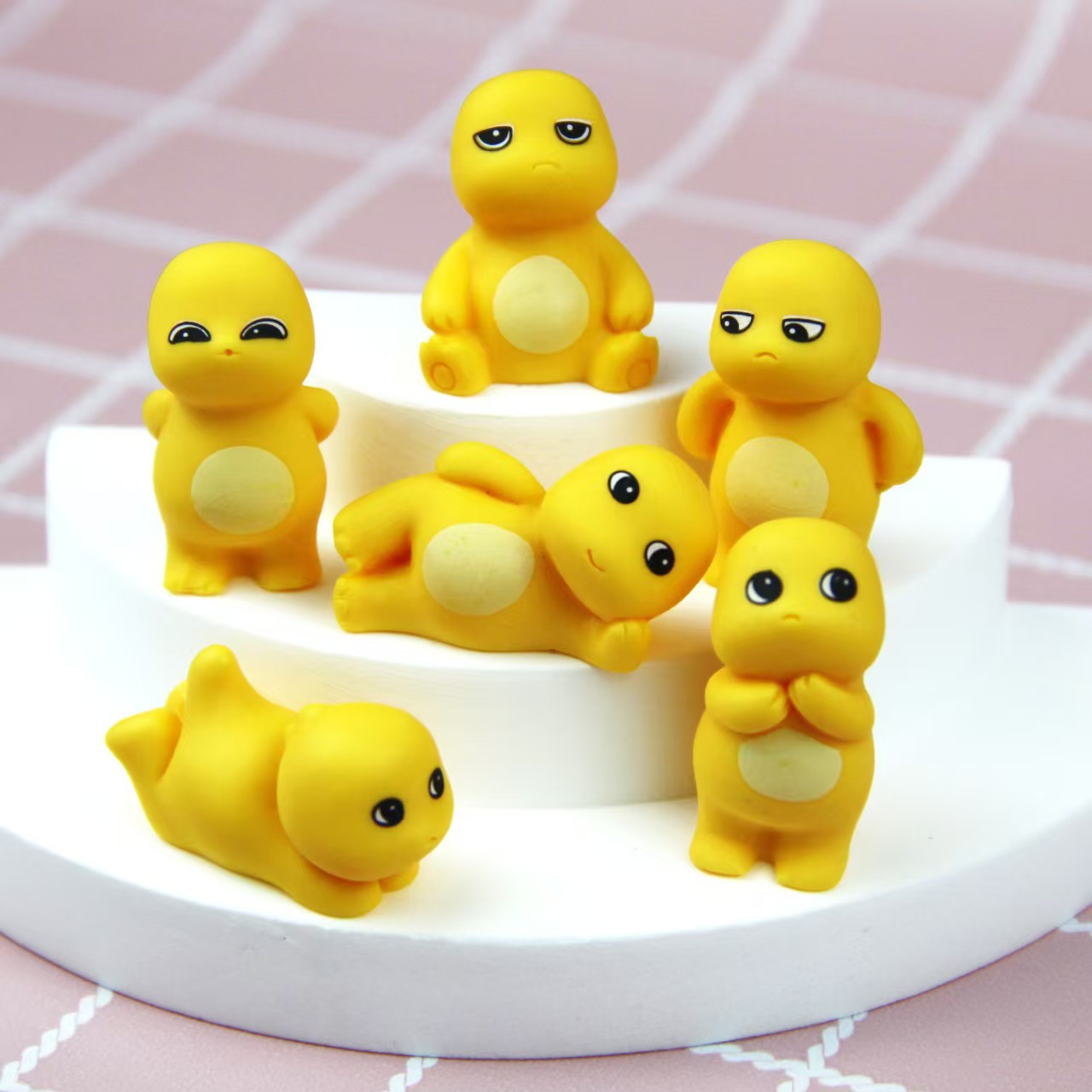 Cartoon Yellow Three-Dimensional Little Milk Dragon Ornaments Car Central Control Car Ornaments Children's Micro Landscape Toys