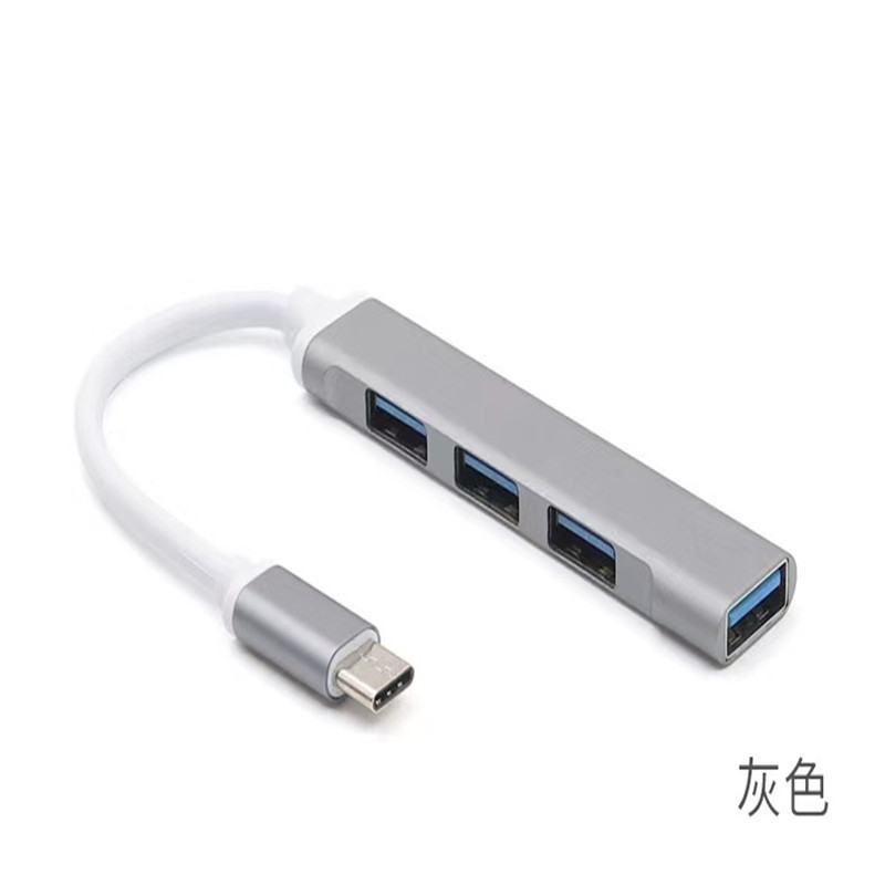 Usb3.0 Hub Mini Aluminum Shell Hub Type-C Docking Station One to Four 4-Port USB Splitter