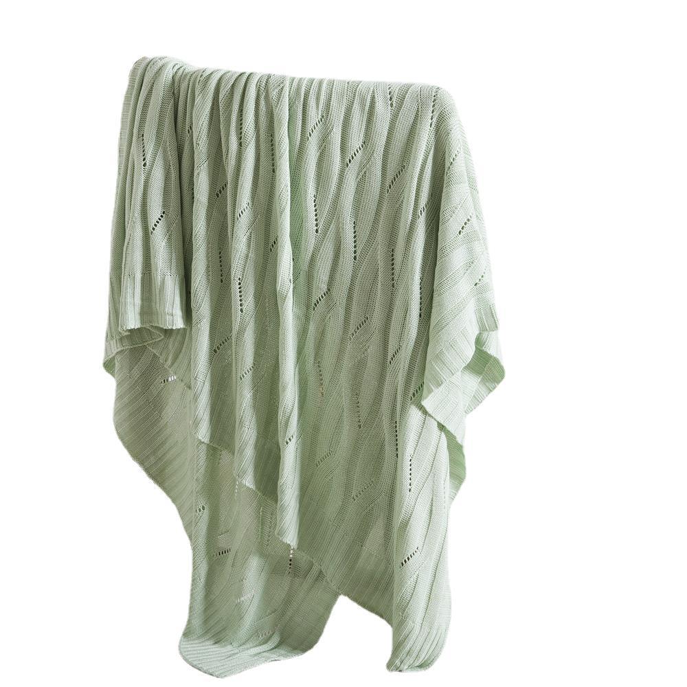 Summer Classic Wave Bamboo Fiber Knitted Blanket Sofa Blanket Silk Touch Cool Ice Silk Nap Blanket