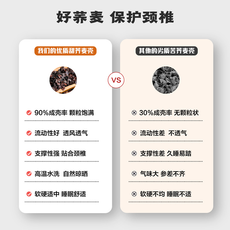 Buckwheat pillow home wholesale pillow does not collapse full buckwheat shell filling square buckwheat pillow a generation of hair