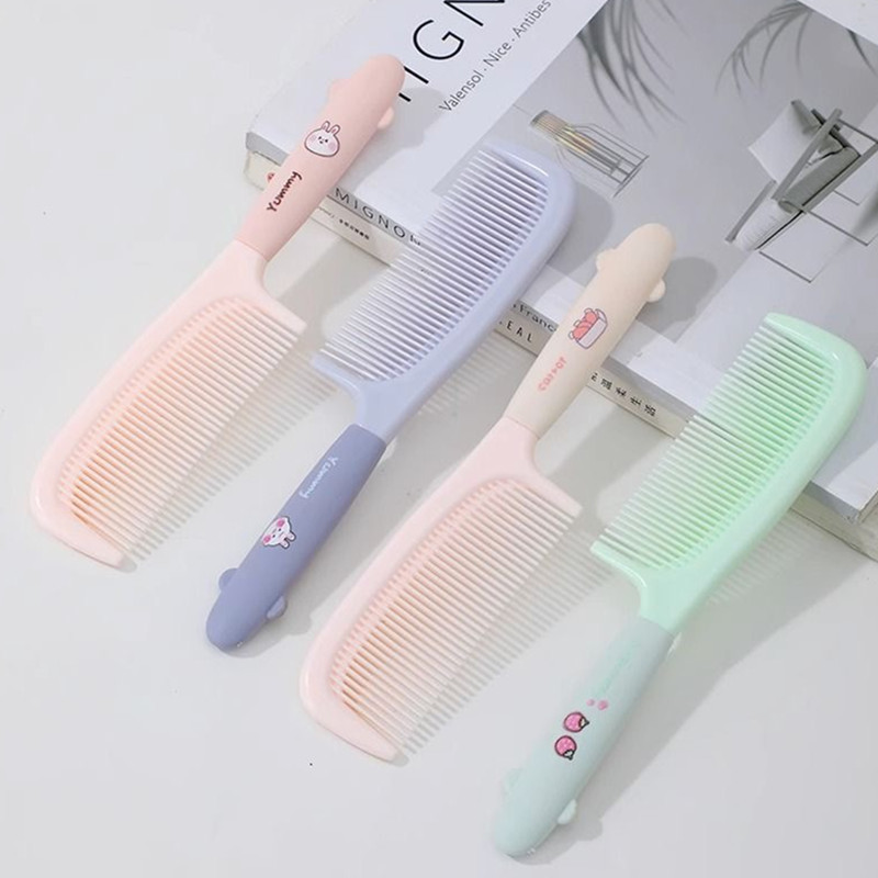 Cartoon comb cute silicone plastic straight hair home student girl portable dense tooth hair comb wholesale